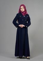 Tesettür giyim LACİVERT T 1479 Petek Tesettür Pardesü-Alv Fashion