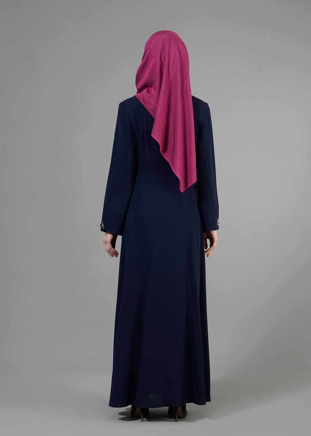 Tesettür giyim LACİVERT T 1479 Petek Tesettür Pardesü-Alv Fashion