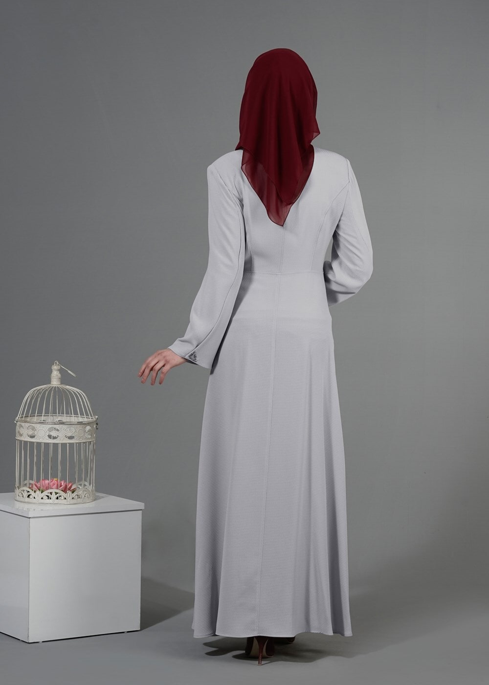 Tesettür giyim BEJ T 1479 Petek Tesettür Pardesü-Alv Fashion