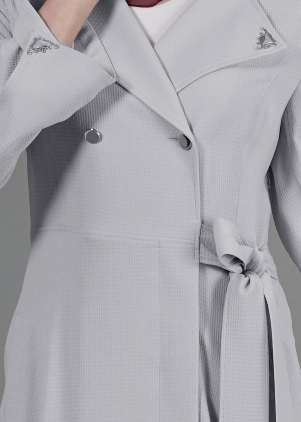 Tesettür giyim BEJ T 1479 Petek Tesettür Pardesü-Alv Fashion