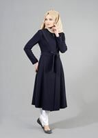 Tesettür giyim LACİVERT T 1484 Petek Trench-Alv Fashion