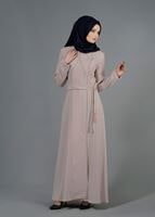 Tesettür giyim BEJ T 1487 Petek Pardesü-Alv Fashion