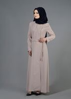 Tesettür giyim BEJ T 1487 Petek Pardesü-Alv Fashion