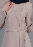 Tesettür giyim BEJ T 1487 Petek Pardesü-Alv Fashion