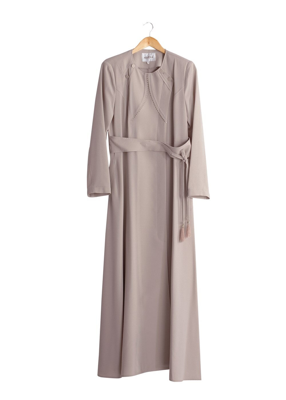 Tesettür giyim BEJ T 1487 Petek Pardesü-Alv Fashion
