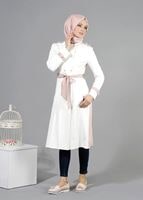 Tesettür giyim PUDRA T 1498 Dulce Tesettür Trench-Alv Fashion