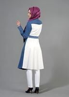 Tesettür giyim LACİVERT T 1501 Noura Trench-Alv Fashion