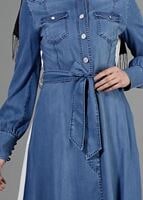 Tesettür giyim LACİVERT T 1501 Noura Trench-Alv Fashion