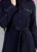 Tesettür giyim LACİVERT T 1538 Sheraton Tesettür Trench-Alv Fashion