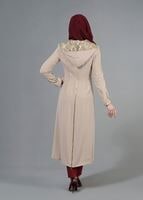Tesettür giyim BEJ T 1542 Farah Tesettür Trench-Alv Fashion