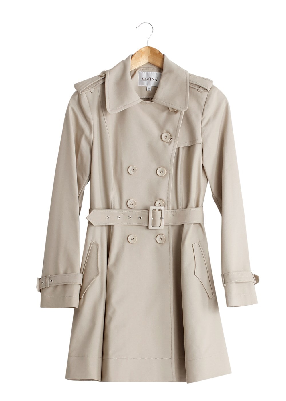 Tesettür giyim BEJ T 1552 Soraya Tesettür Trench-Alv Fashion