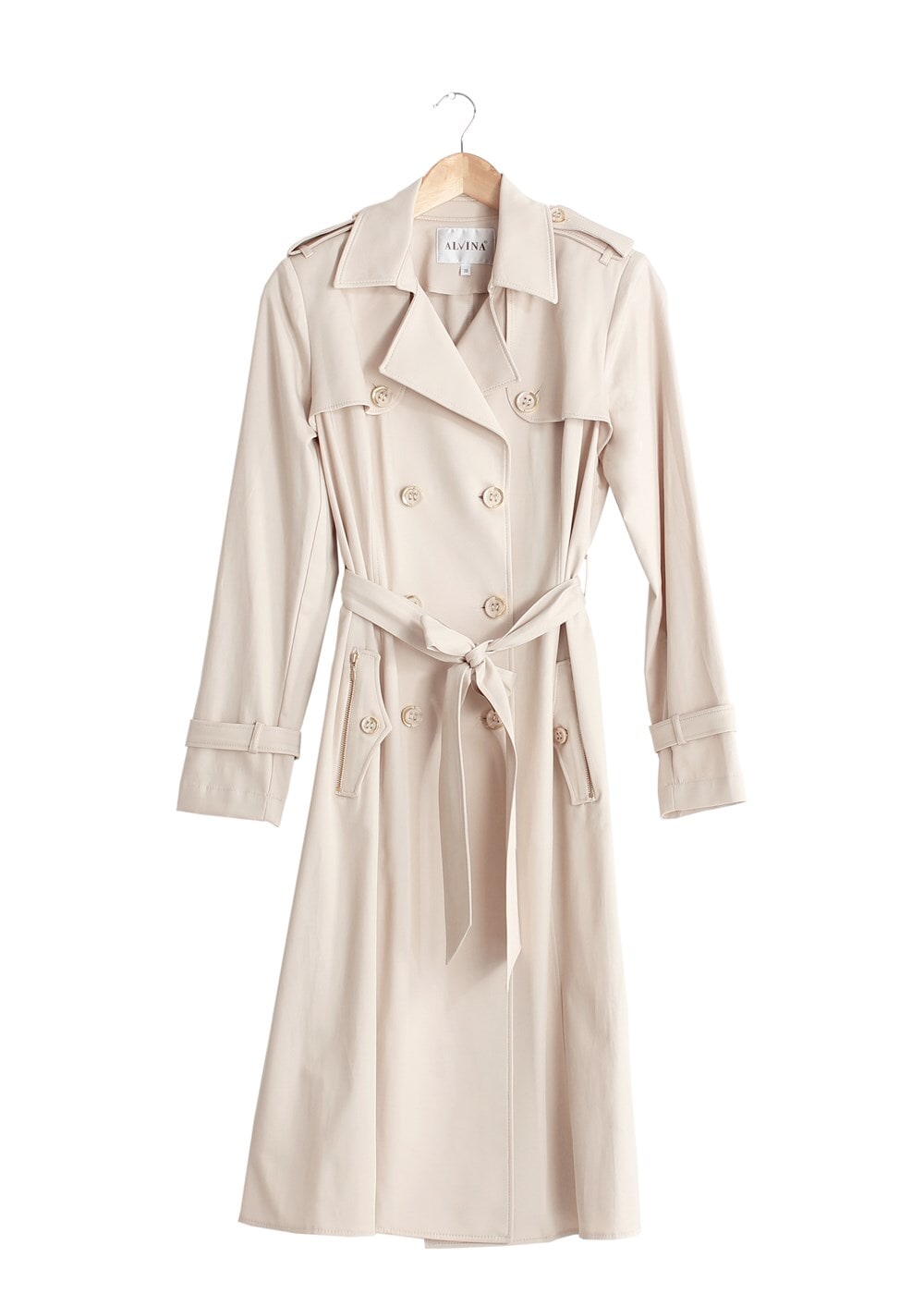 Tesettür giyim BEJ T 1553 Peren Tesettür Trench-Alv Fashion