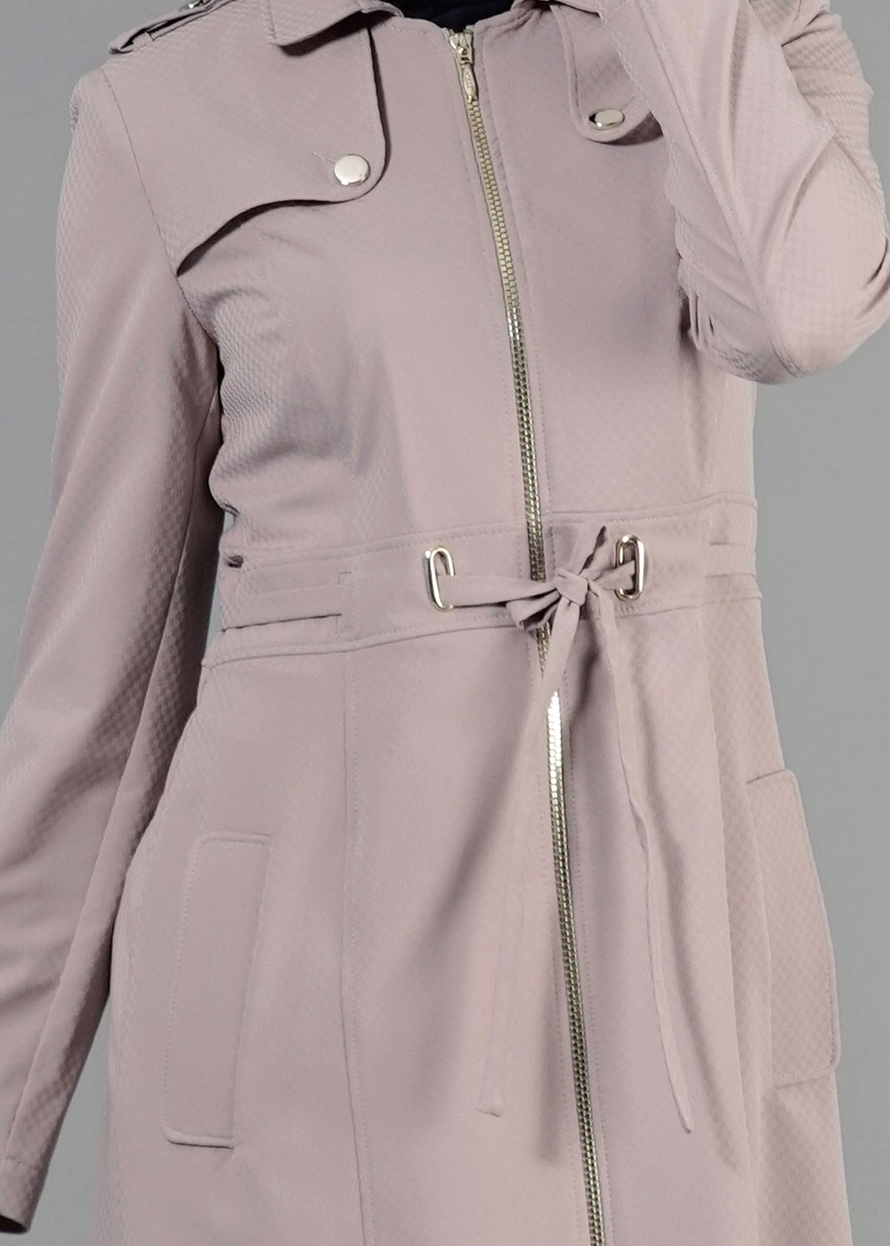 Tesettür giyim PUDRA T 1555 Duygu Tesettür Trench-Alv Fashion