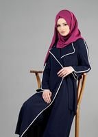 Tesettür giyim LACİVERT T 1567 Uvertur Tesettür Trench-Alv Fashion