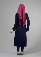 Tesettür giyim LACİVERT T 1567 Uvertur Tesettür Trench-Alv Fashion