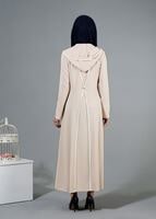 Tesettür giyim PUDRA T 1568 Uvertur Tesettür Pardesü-Alv Fashion
