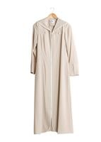 Tesettür giyim PUDRA T 1568 Uvertur Tesettür Pardesü-Alv Fashion