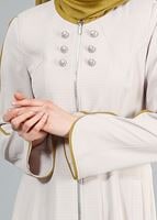 Tesettür giyim BEJ T 1570 Uvertur Tesettür Trench-Alv Fashion