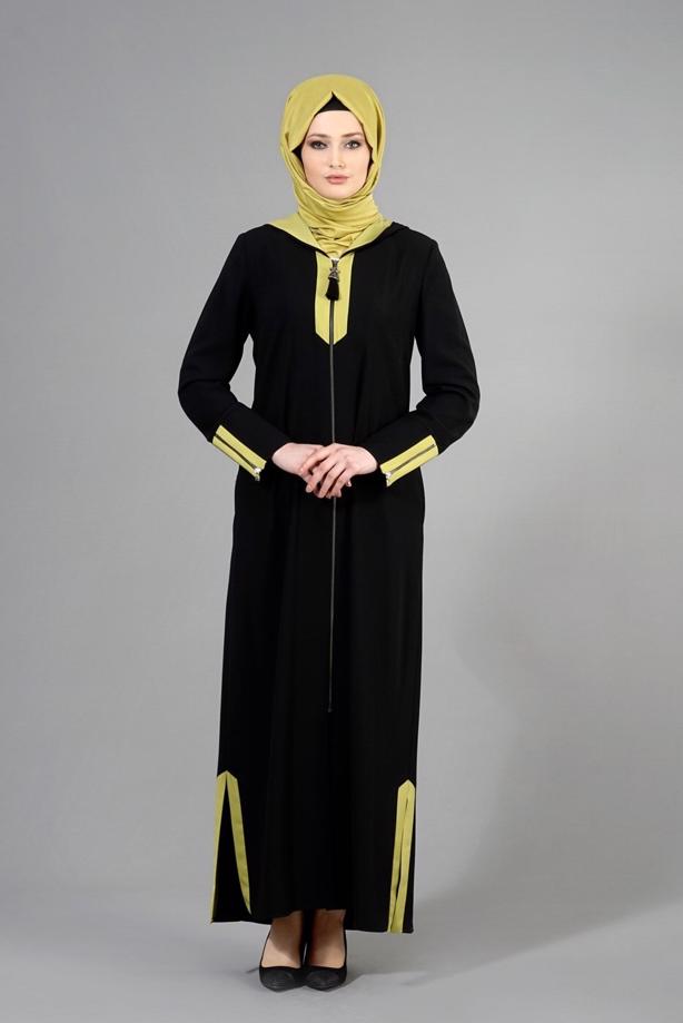 Hijab clothing  T 1577 Sufle Tesettür Pardesü-Alv Fashion - TRENDTESETTÜR
