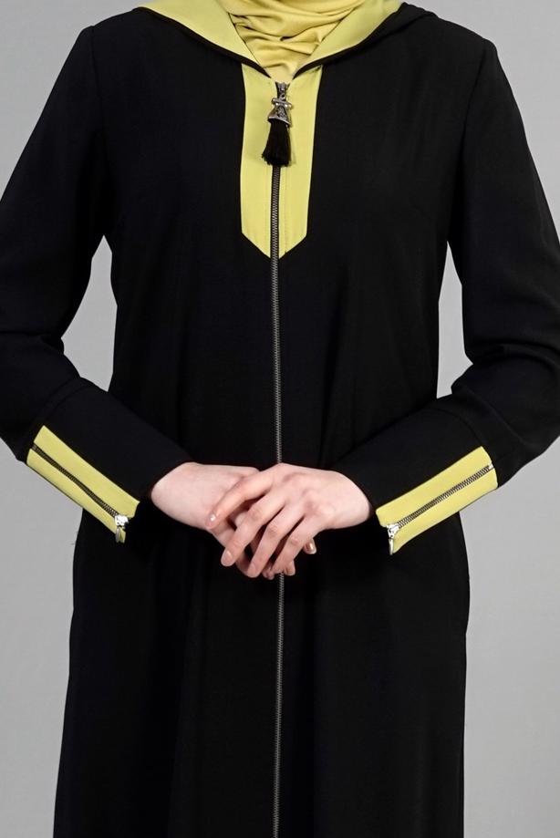 Hijab clothing  T 1577 Sufle Tesettür Pardesü-Alv Fashion - TRENDTESETTÜR