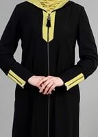 Tesettür giyim SİYAH T 1577 Sufle Tesettür Pardesü-Alv Fashion