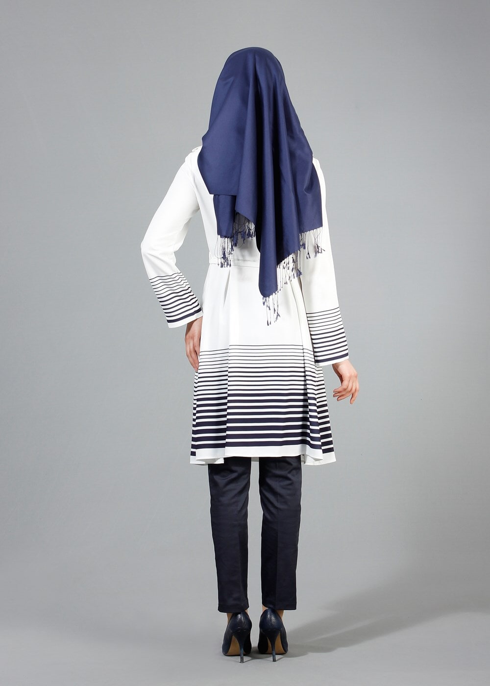 Tesettür giyim KREM T 1579 Farah Tesettür Trench-Alv Fashion