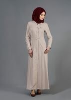 Tesettür giyim BEJ T 1508-2 Söğüt Tesettür Pardesü-Alv Fashion