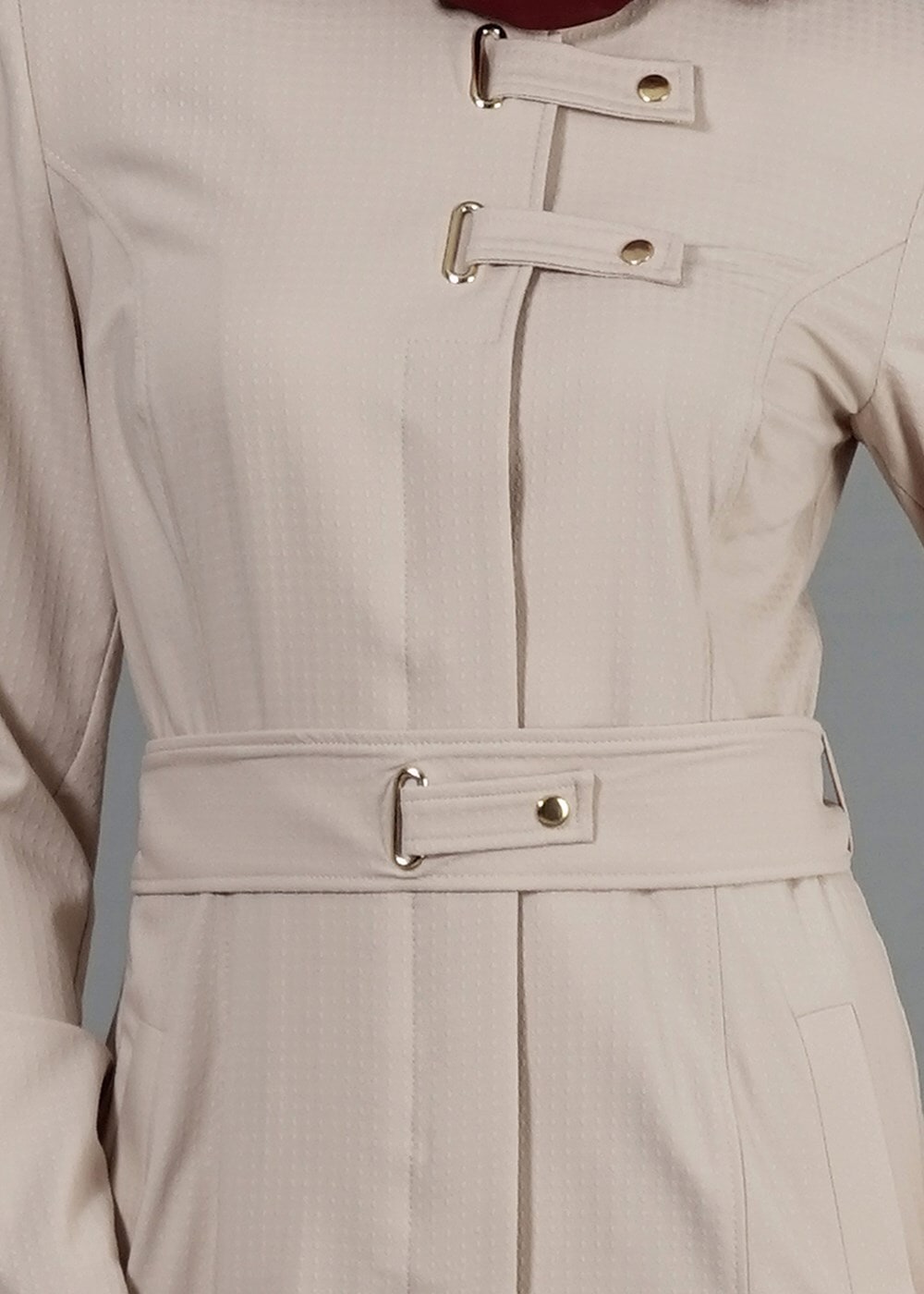 Tesettür giyim BEJ T 1508-2 Söğüt Tesettür Pardesü-Alv Fashion