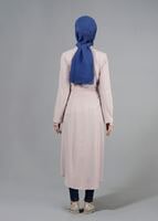 Tesettür giyim BEJ T 1518-1 Ekose Trench-Alv Fashion