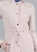 Tesettür giyim BEJ T 1518-1 Ekose Trench-Alv Fashion