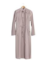 Tesettür giyim BEJ T 1518-1 Ekose Trench-Alv Fashion