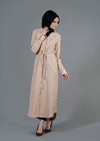 Tesettür giyim BEJ T 1452 Masal Tesettür Pardesü-Alv Fashion