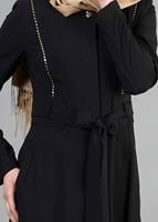 Tesettür giyim SİYAH T 1485 Nazenin Tesettür Pardesü-Alv Fashion