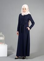 Tesettür giyim LACİVERT T 1485 Nazenin Tesettür Pardesü-Alv Fashion