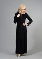 Tesettür giyim SİYAH T 1541 Farah Tesettür Pardesü-Alv Fashion