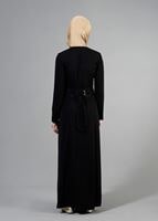 Tesettür giyim SİYAH T 1541 Farah Tesettür Pardesü-Alv Fashion