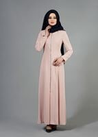 Tesettür giyim PUDRA T 1541 Farah Tesettür Pardesü-Alv Fashion