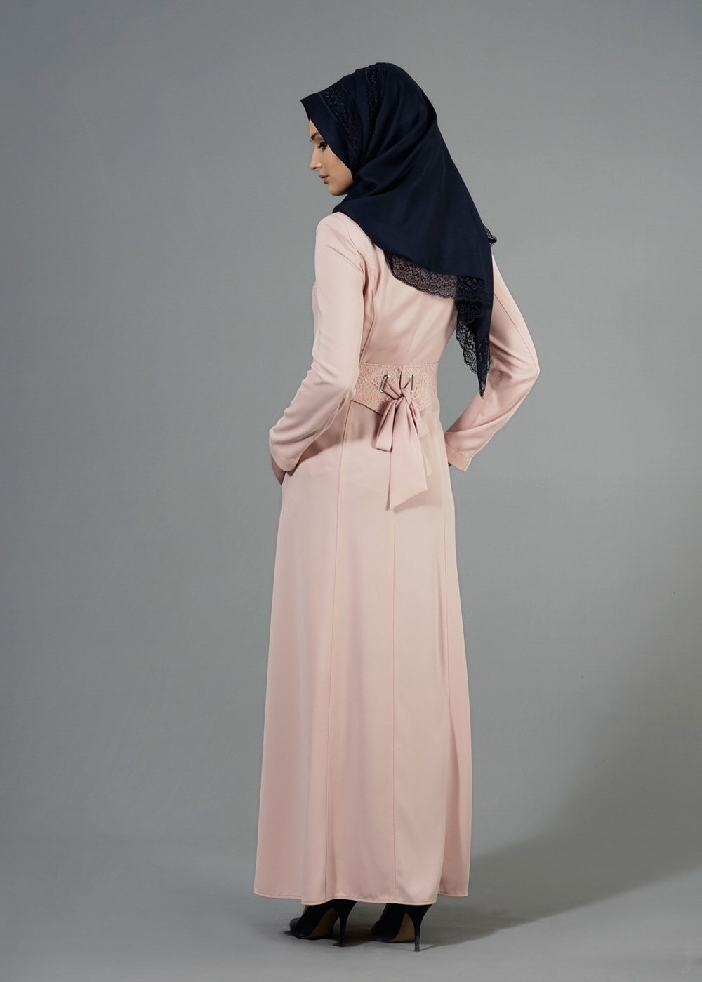 Tesettür giyim PUDRA T 1541 Farah Tesettür Pardesü-Alv Fashion