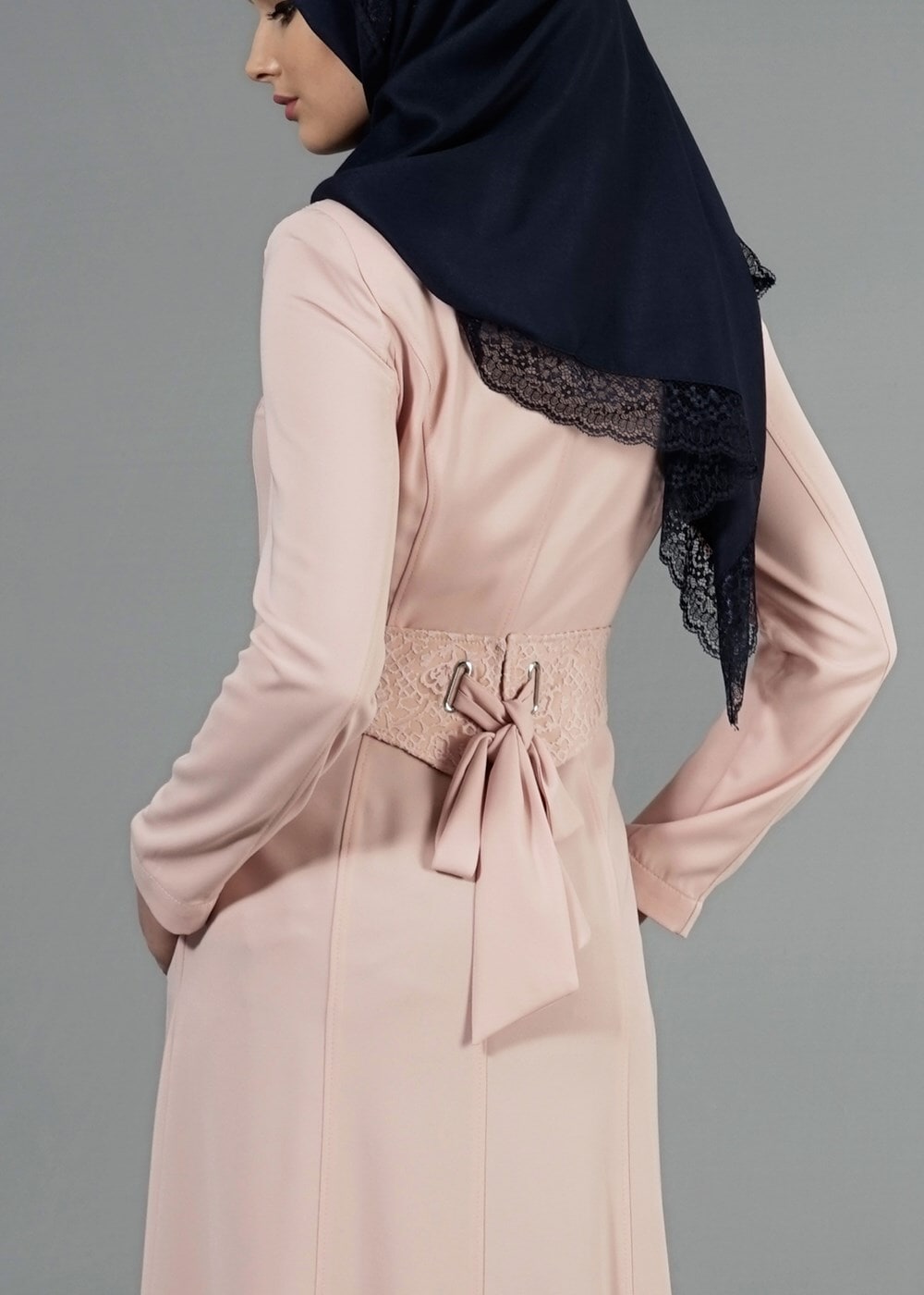 Tesettür giyim PUDRA T 1541 Farah Tesettür Pardesü-Alv Fashion