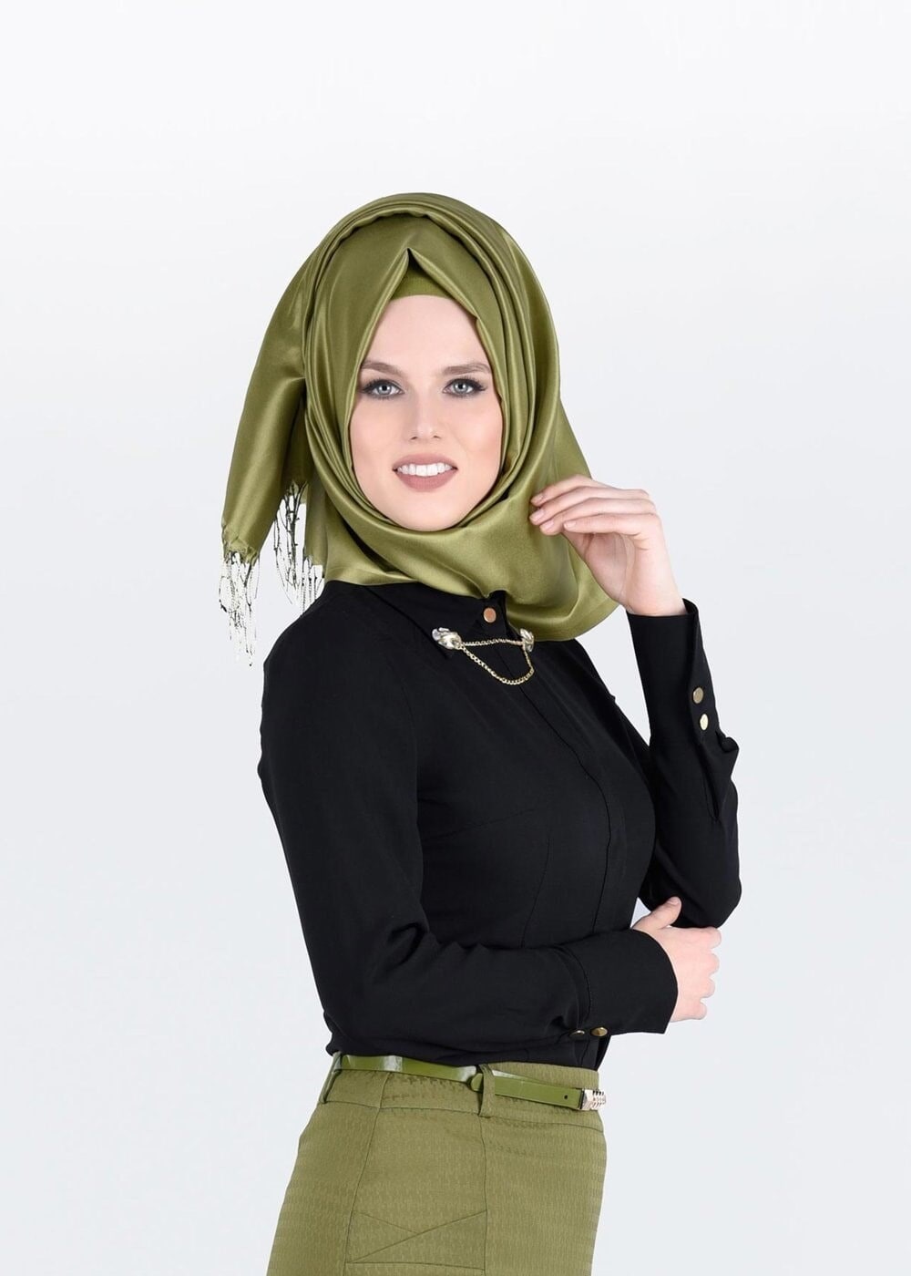 Tesettür giyim SİYAH T 4374-1 Portre Tesettür Bluz_Alv Fashion