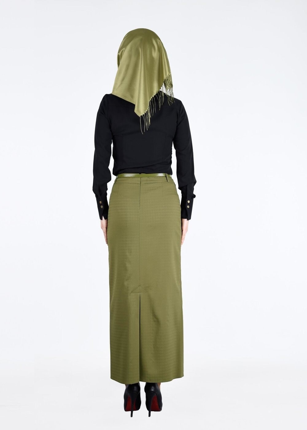 Tesettür giyim SİYAH T 4374-1 Portre Tesettür Bluz_Alv Fashion