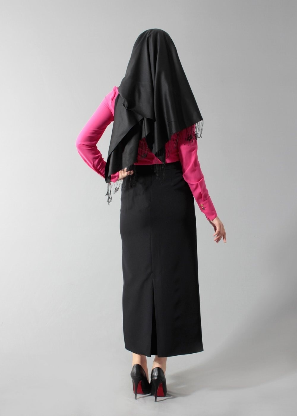 Tesettür giyim FUŞYA T 4374-1 Portre Tesettür Bluz_Alv Fashion