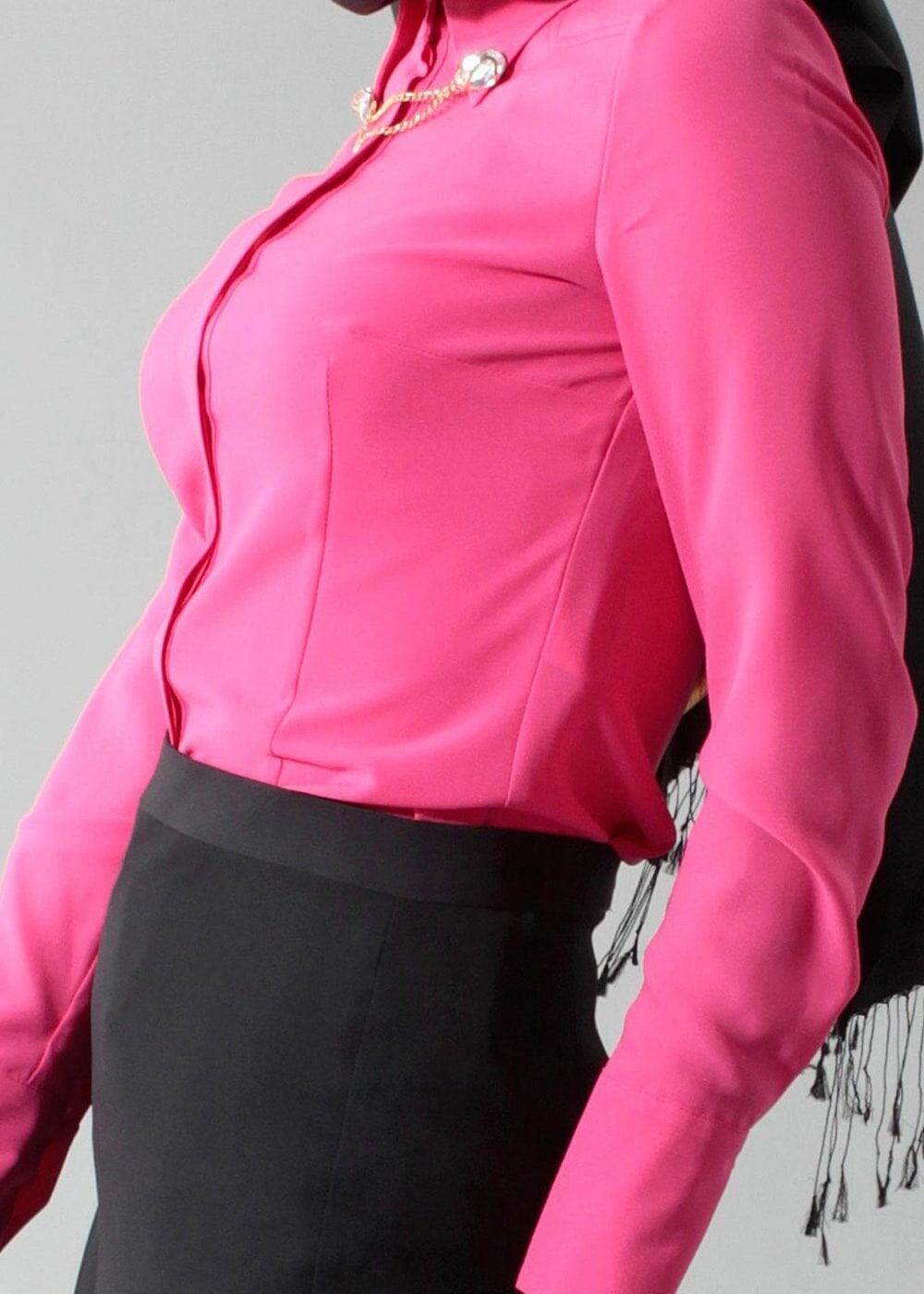 Tesettür giyim FUŞYA T 4374-1 Portre Tesettür Bluz_Alv Fashion