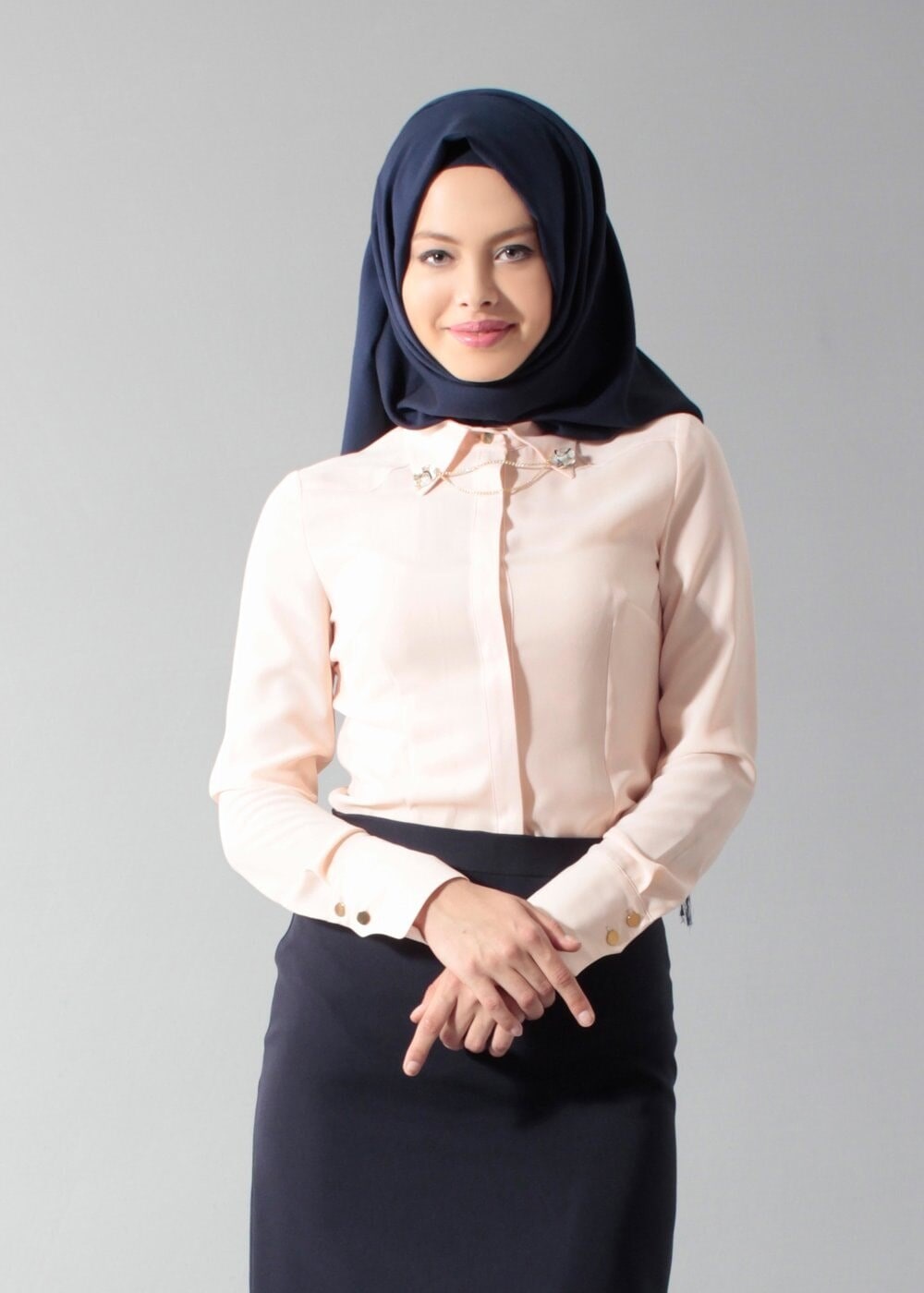 Tesettür giyim PEMBE T 4374-1 Portre Tesettür Bluz_Alv Fashion