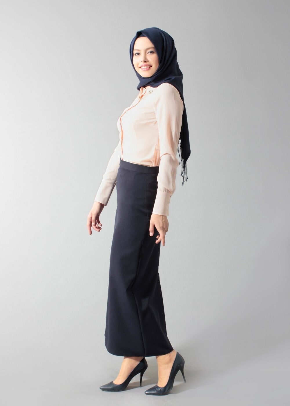 Tesettür giyim PEMBE T 4374-1 Portre Tesettür Bluz_Alv Fashion