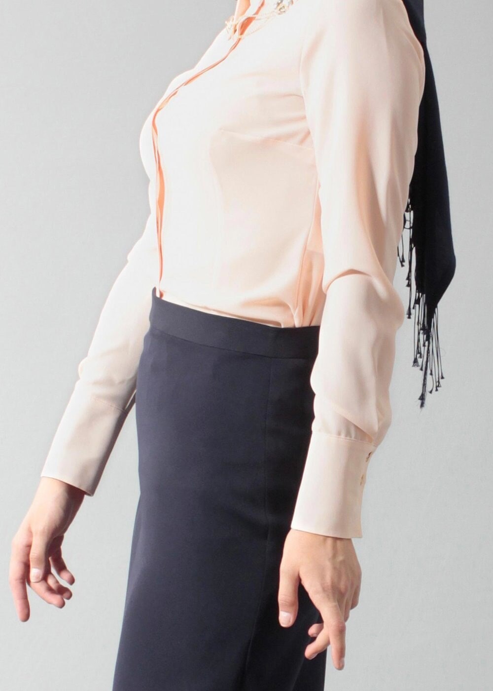 Tesettür giyim PEMBE T 4374-1 Portre Tesettür Bluz_Alv Fashion