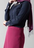 Tesettür giyim LACİVERT T 4374-1 Portre Tesettür Bluz_Alv Fashion