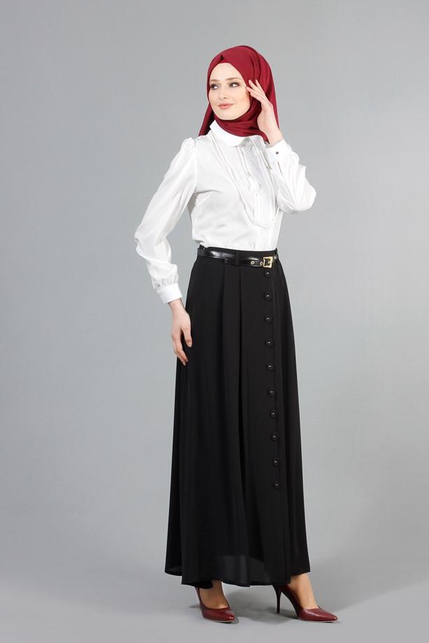 Vêtements hijab  T 121950 Miss Belles Düğme Detaylı Etek - TRENDTESETTÜR