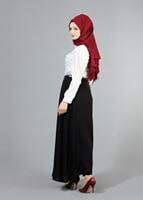 Hijab clothing BLACK T 121950 Miss Belles Düğme Detaylı Etek