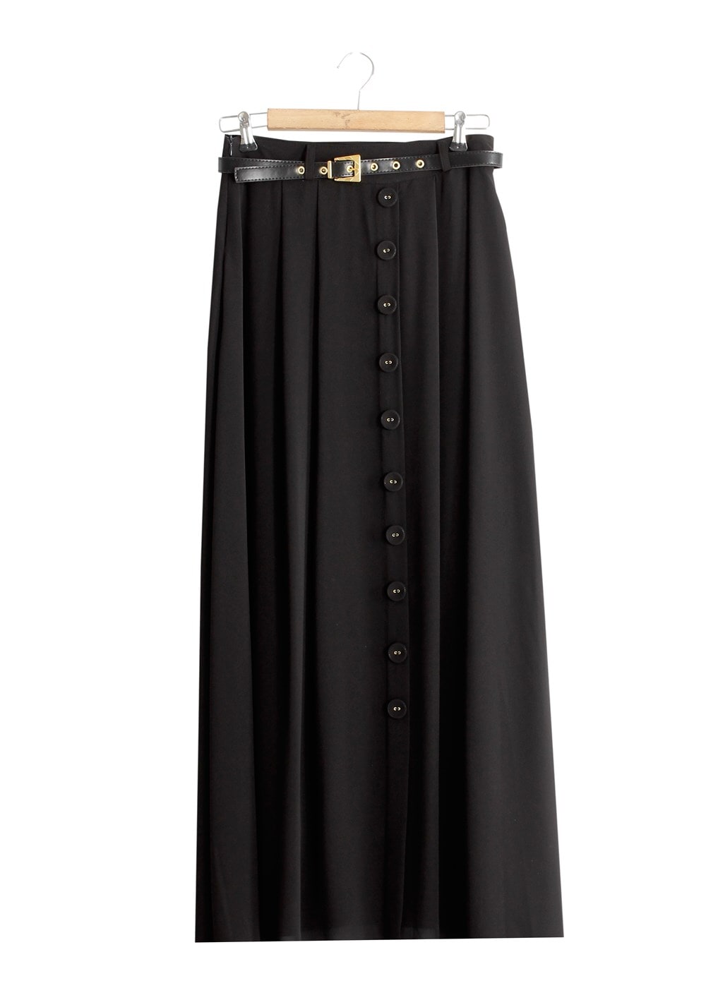 Hijab clothing BLACK T 121950 Miss Belles Düğme Detaylı Etek